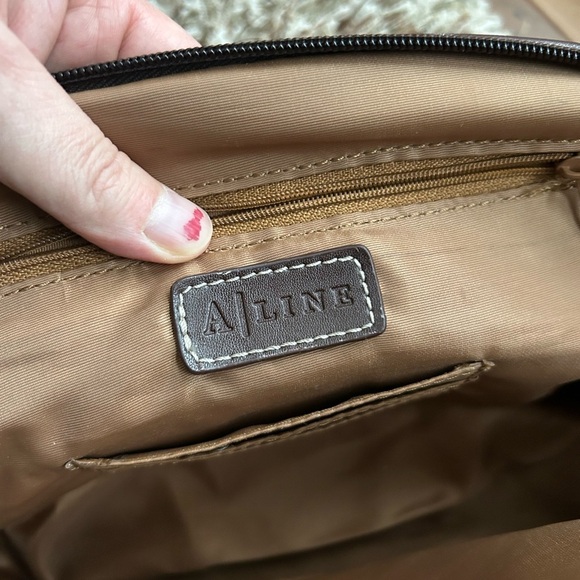 A-Line Burgundy and Brown “A” Printed Purse - Picture 9 of 9